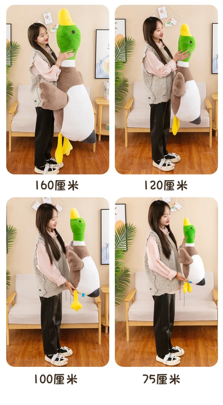 70-115 cm Kawaii Riesige Ente Plüschtier Nette Große Gans Stofftier Weiche Puppe Sofa Schlafkissen Kinder Nettes Geschenk Zimmer Dekor – Detail 10