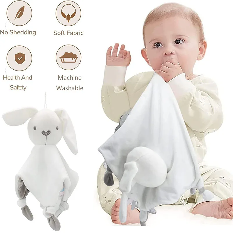 Serviette de bave douce et apaisante de dessin animé, mouchoir pour bébé animal avec papier sonore, peut boucher sur une serviette, poupée jouet