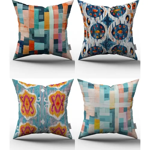 043 Digital Printed Pillow Cover. Decorative Colorful 4-piece Cushion Set. 43x43 cm. Home, office Use and Gift.