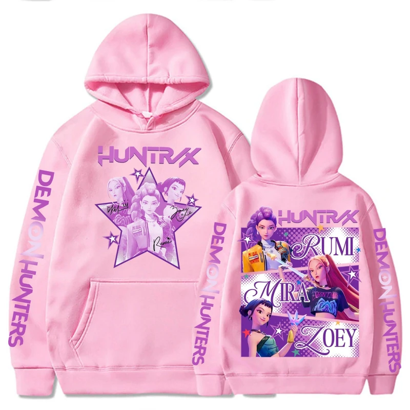 Harajuku Kpop شيطان الصيادين الجرافيك هوديي ميرا رومي زوي هنتركس طباعة قناع السترة رجل امرأة المشجعين هدية البلوز غير رسمي