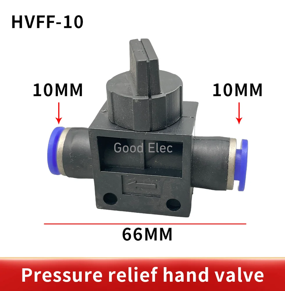 HVFF Pneumatische Anschlüsse Handventil 4 mm-12 mm Anschluss Schnellwanne für Schlauchrohrbegrenzung Geschwindigkeitsregelung