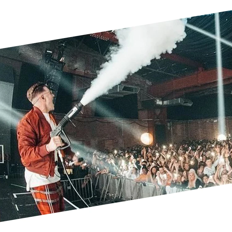 المعادن النثار الدخان البرد مدفع بندقية اللون تي شيرت قاذفة المرحلة اليد جيت Led Co2 بندقية تأثير Dj المعدات