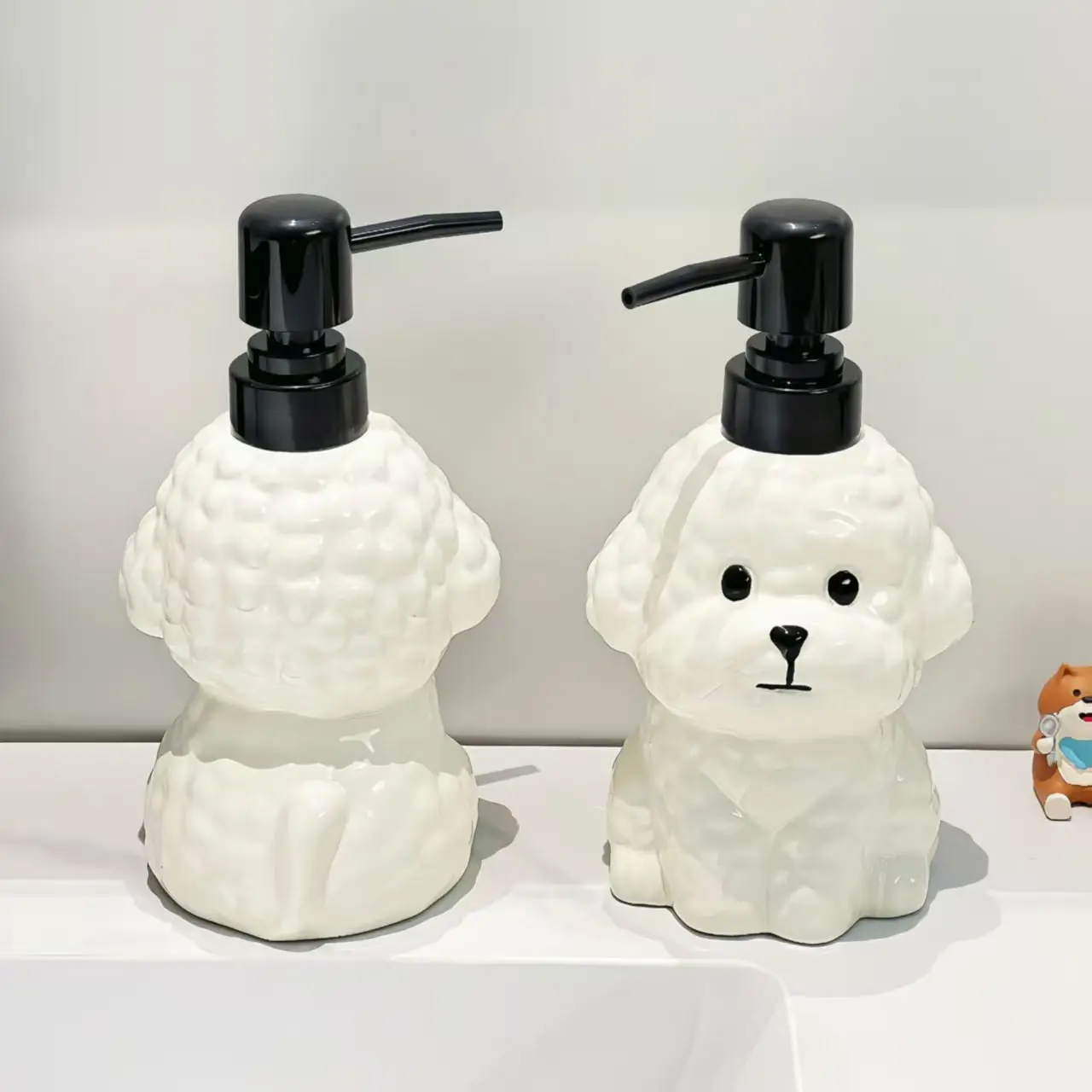 

400ml soap dispenser small dog ceramic press bottle hand sanitizer bottle household bathroom creative dispensing bottle