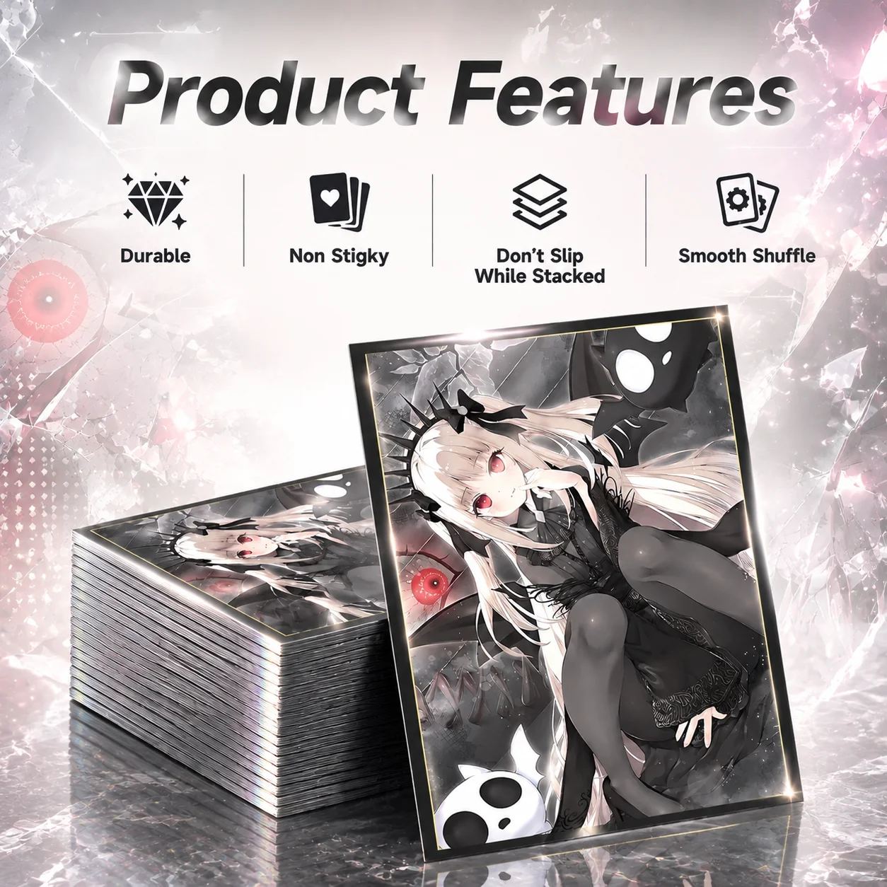 50PCS 63×90mm Japanese Size Glossy Surface Anime Card Sleeves for YGO/TCG Top Loading Cartoon Deck Shield Card Cover