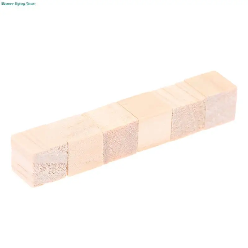 100pcs Mini Unfinished Blank DIY Wooden Square Blocks 1cm Wood Solid Cubes for Woodwork Craft Kids Toy Puzzle Making Material