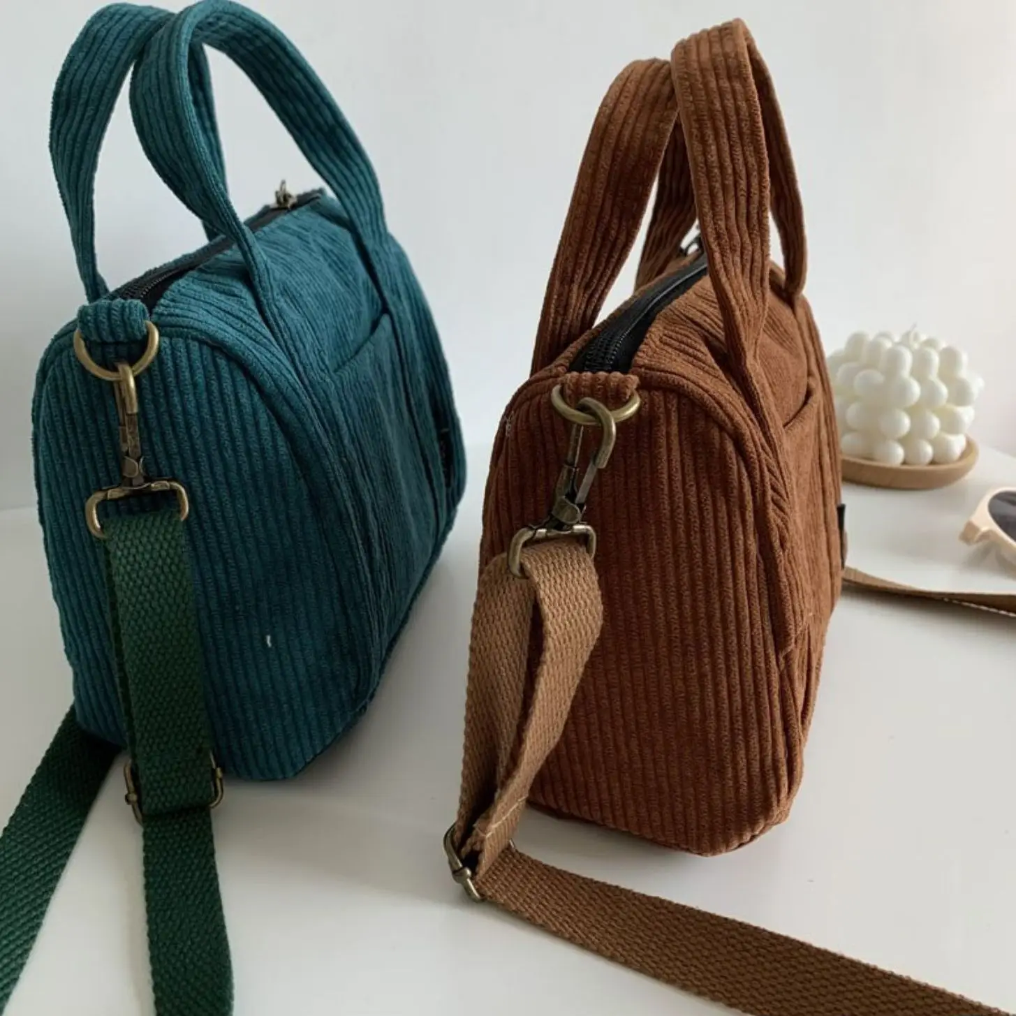 Shoulder Bag For Women Autumn And Winter Corduroy Handbags Simpler Style All Match Literary Crossbody Solid Color Sweet Envelope