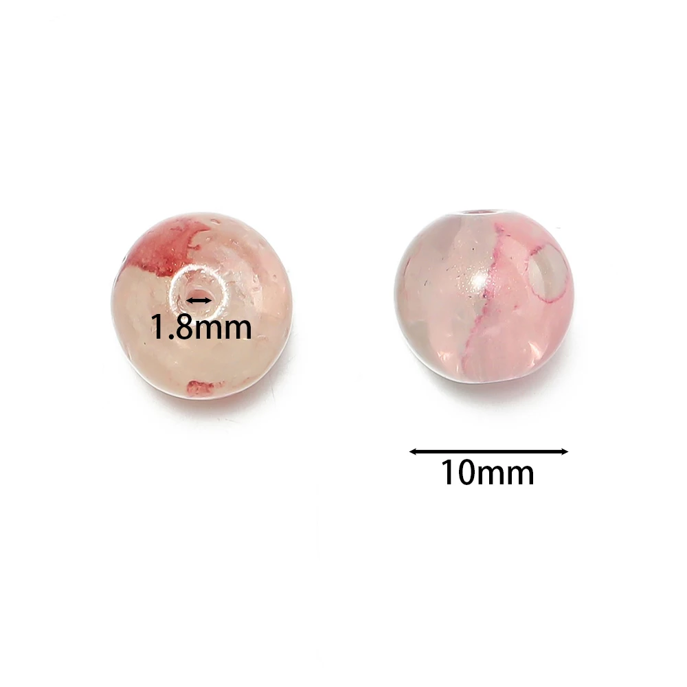 20/50Pcs/Lot Mixed Glass Round Beads Charm Loose Broken Style Bead for DIY Bracelet Necklace Earring Jewelry Making Accessories