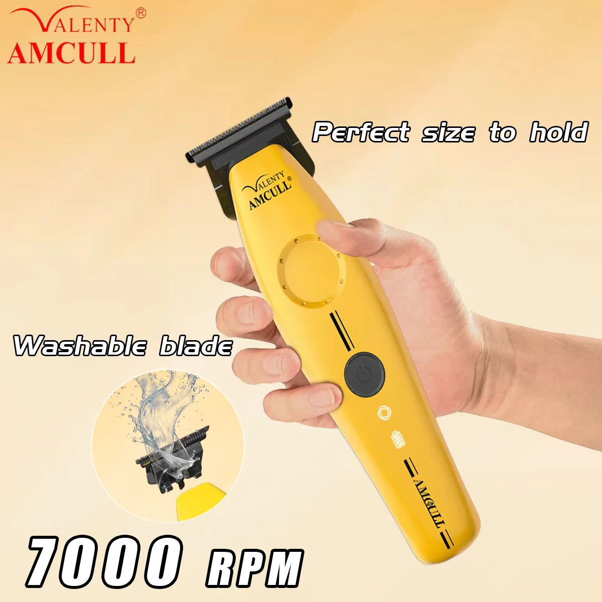 Trimmer for Men Hair Clipper Professional with DLC Blade T-Blade 7000RPM Zero Gapped Cordless Hair Cutting Machine Barber