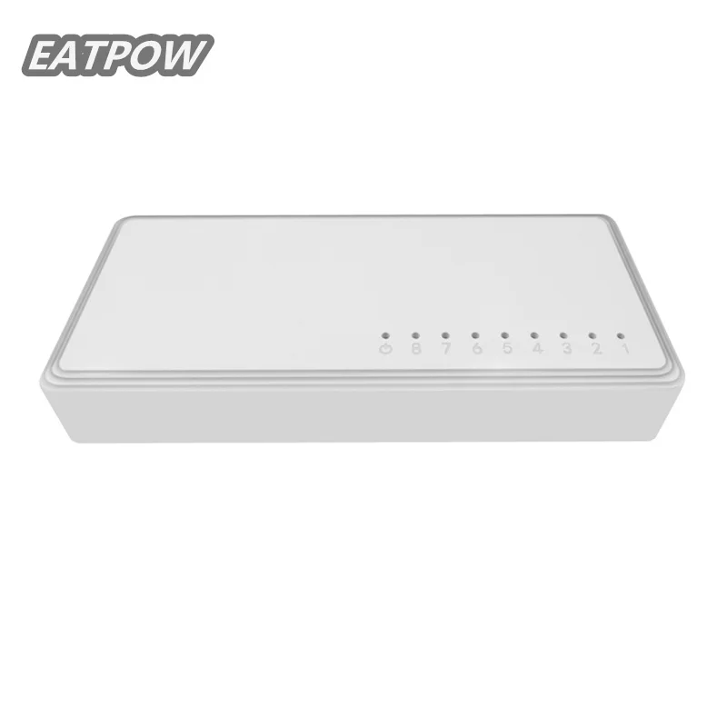 EATPOW-conmutador Ethernet de escritorio RJ45 rápido, carcasa de plástico, 8 puertos, 10/100/1000Mbps, conmutador de red Gigabit no gestionado