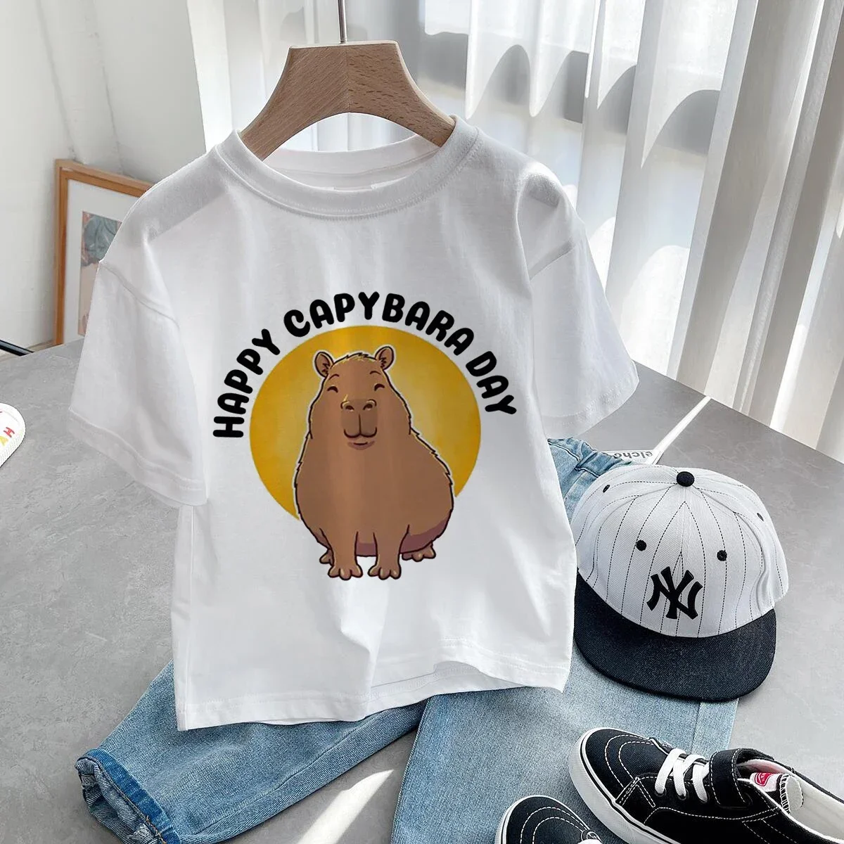 Capybara T-shirt Kids Children animal T-Shirt Cartoons Clothes Kid Girl Boy Cute Capybaras Love T Shirt Baby Casual Top Clothes