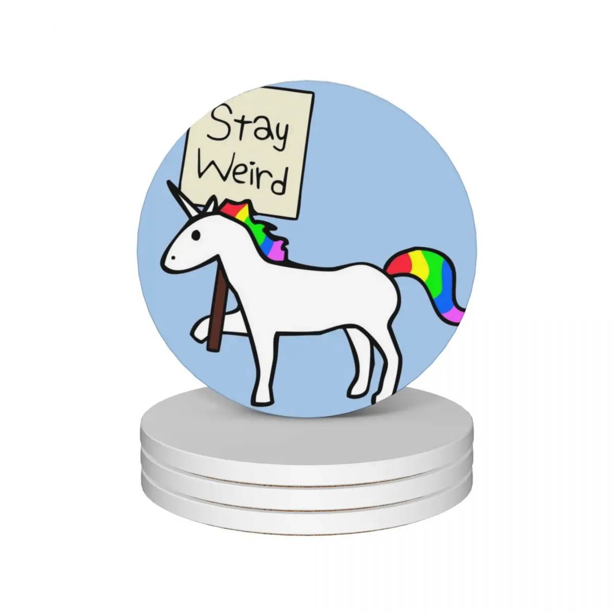 

Stay Weird, Unicorn Ceramic Coasters (Set of 4) Cup for tea cute cup Tea cups Coasters