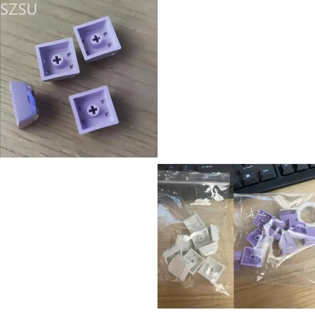 SZSU 8PCS Dye Sublimation Keycaps Cheey Profile PBT+PC Keycaps 1U Keycap Durability for Long Time Use on Mechanical Keyboards