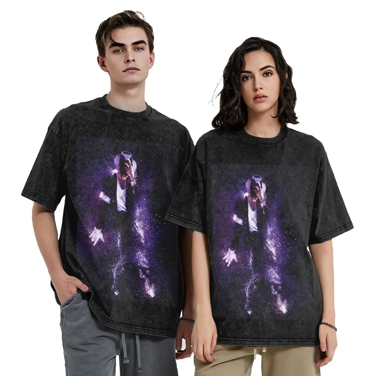 Michael Jackson Musicians Singers Dancers Washed T Shirts Cotton Short Sleeve Hip Hop T-Shirt Streetwear Tops Tees for Men Women