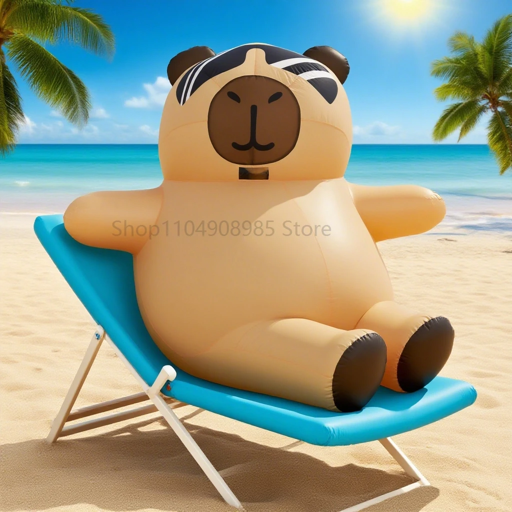 

Adult capybara inflatable costume wearing sunglasses suit fun full body blowing party Cosplay Halloween dress up
