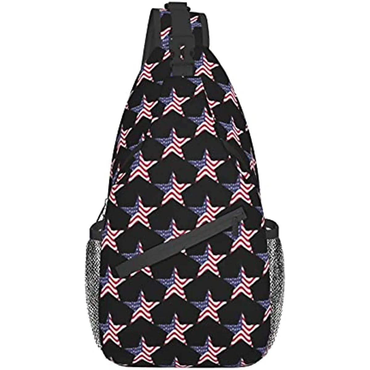 Sling Bag Chest Daypack Patriotic American Flag Usa Stars Shoulder Men Women Backpack Crossbody Hiking Camping Running One Size