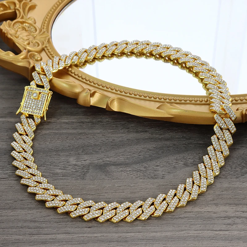 New Wholesale Miami Cuban Necklace Set Men Women Gold Silver Plated Alloy Punk Style Fashion Jewelry Body Chain Engagement