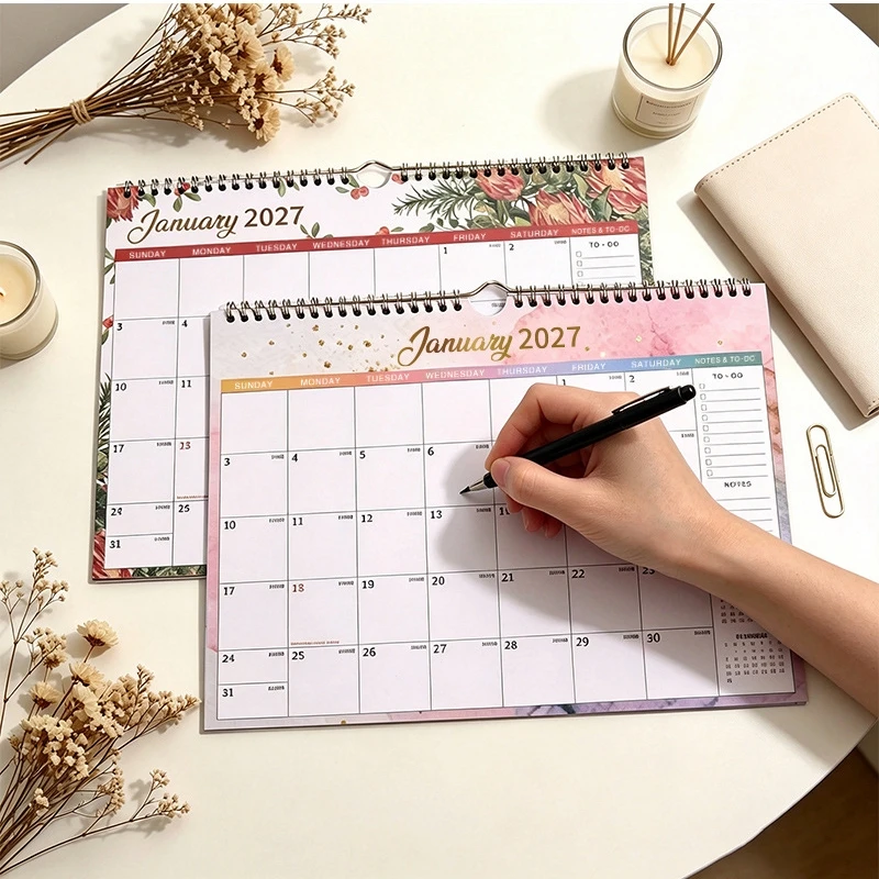 2027 Wall Calendar Magnetic Monthly Planner 12Month Hanging Calendar with Large Grid To Do List Schedule Organizer Habit Tracker