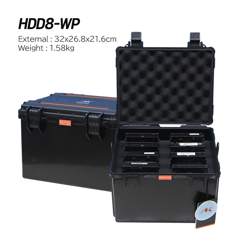 ALIKAN HDD8-WP 32x26.8x21.6cm Hard Disk Storage Box PP Material Waterproof Hard Case Waterproof Box Dust-proof Shock Protection