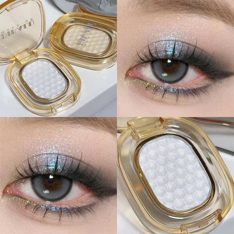 Monochrome Galaxy Blue Highlights Eye Shadow Mud Mashed Potato Bright Mirror Crystal White Pearl Light Glitter Eyeshadow Palette