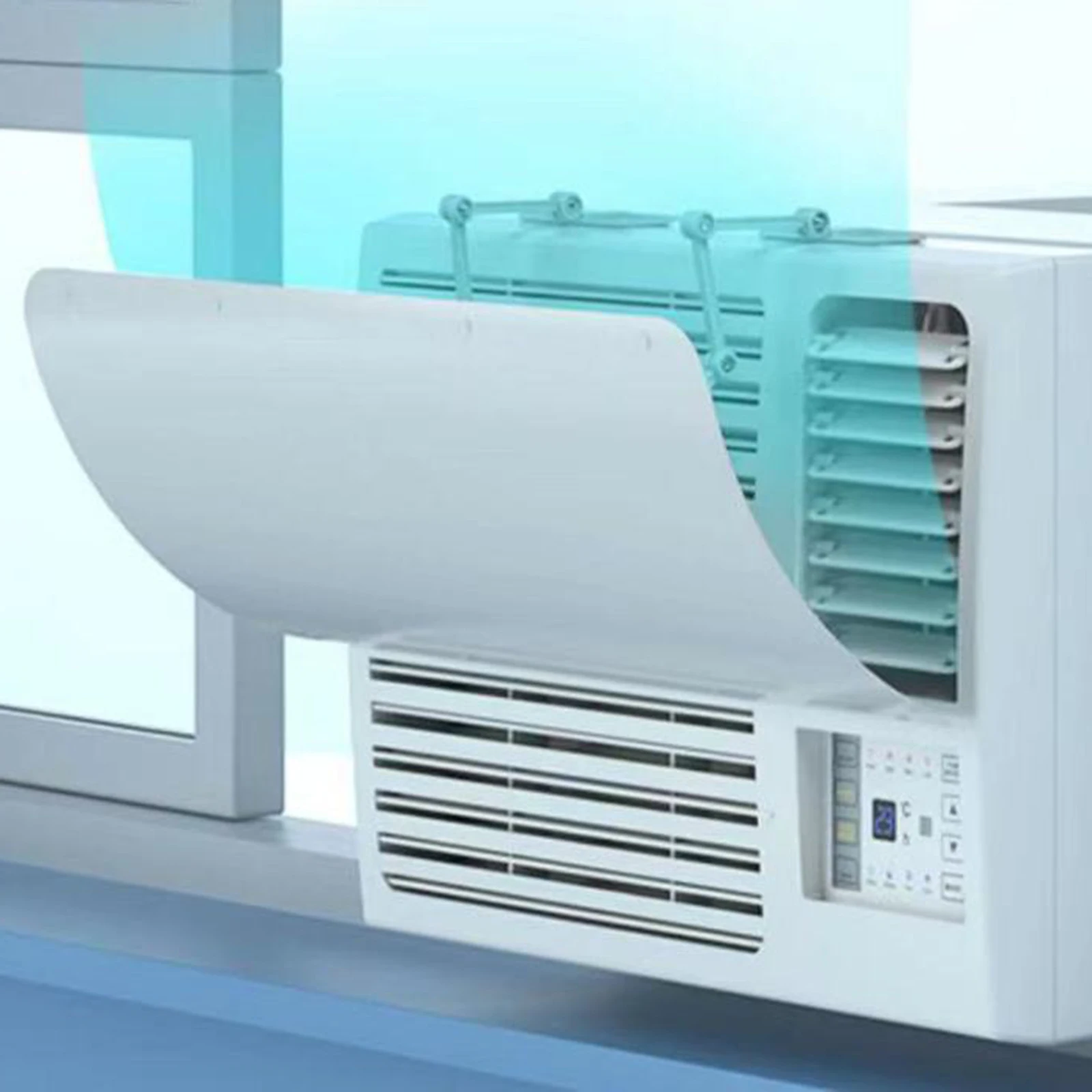 

1pc Air Conditioner Deflector For Casement Wind Deflector Air Deflector 53 * 27 Cm Deflector PVC Wind Deflector