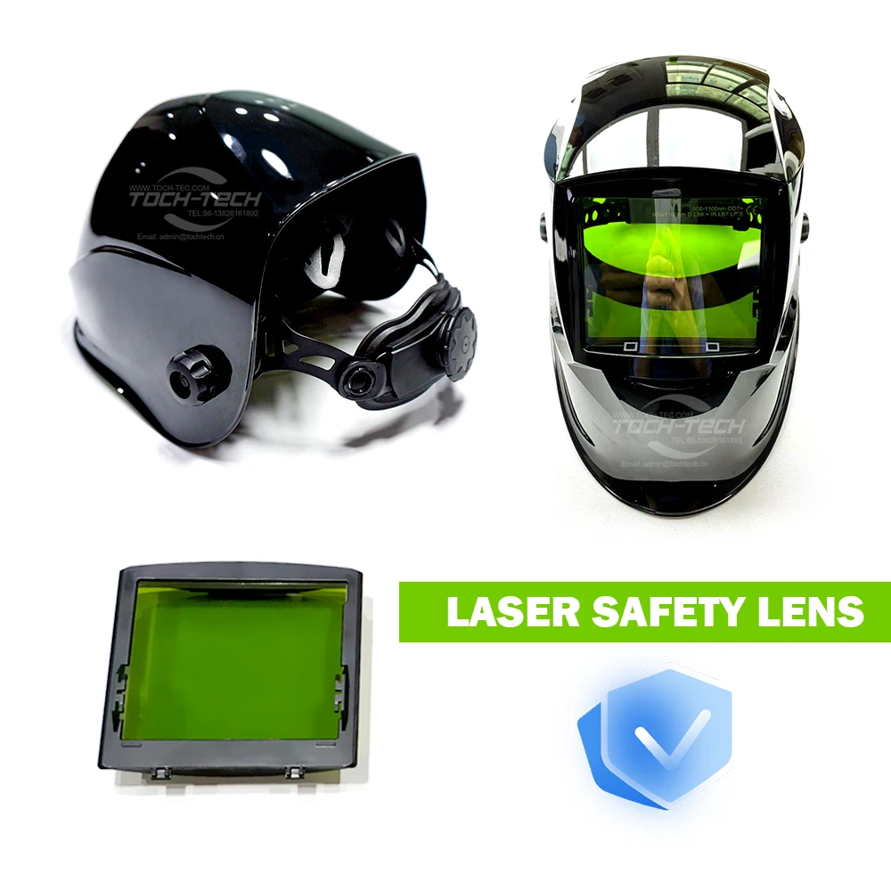 تصفية الطول الموجي بالليزر 900-1080nm قناع لحام ألياف الليزر خوذة لحام بالليزر