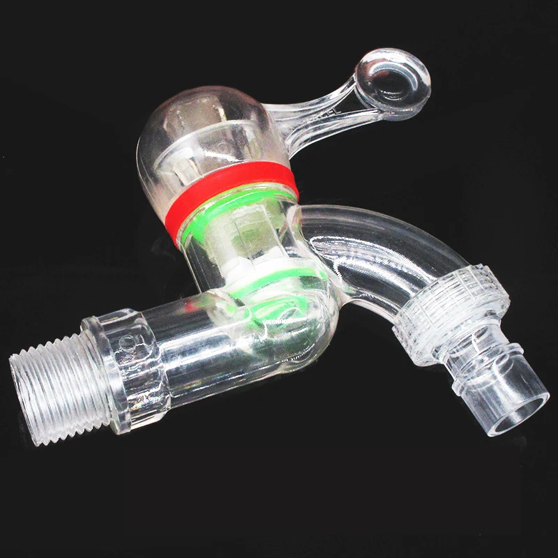 

1pc 1/2" 3/4" Male Thread Transparent Faucet PC Water Tap Garden Irrigation Connector Washing Machine Water Valve Plastic