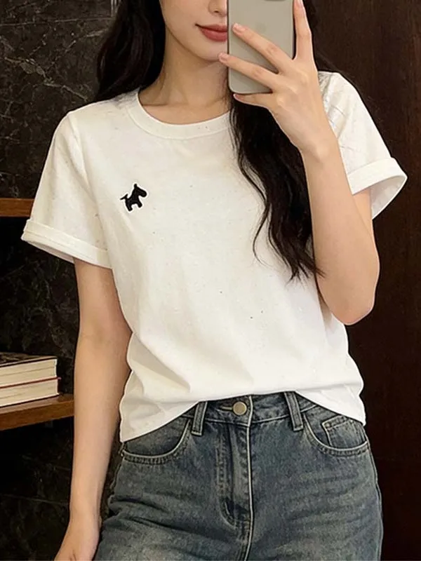 

Shiny Summer Casual Top for plus Size Women Large 2026 New Style Commute Style Korean Version Short Sleeve Glowing Design