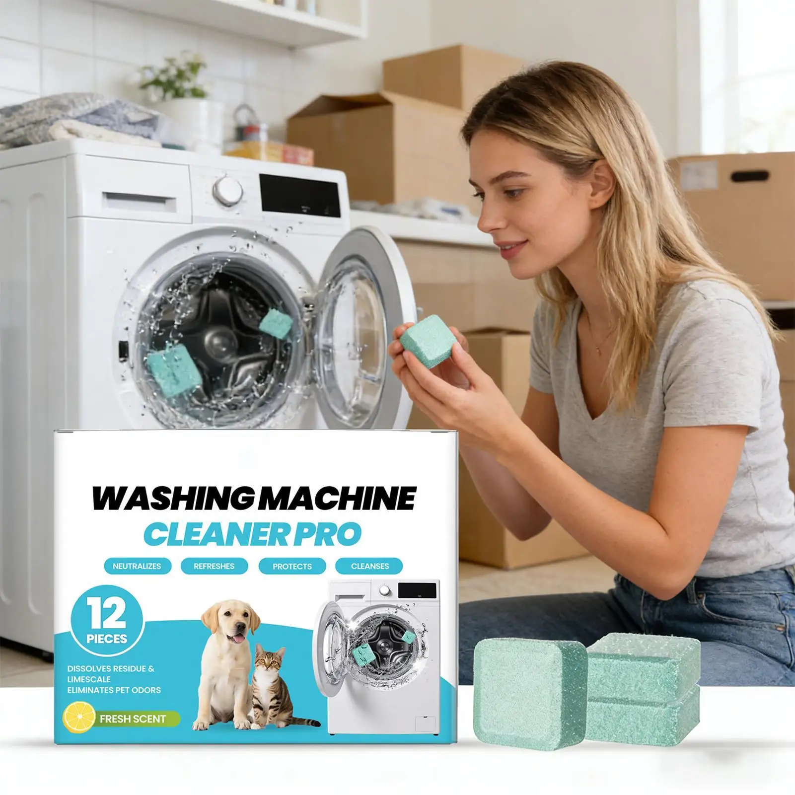 Washing Machine Cleaner for Pet Owners Eliminating Pet Odors Remove Pet Hair Cleaning Washing Machine Slots Cleaning Agent