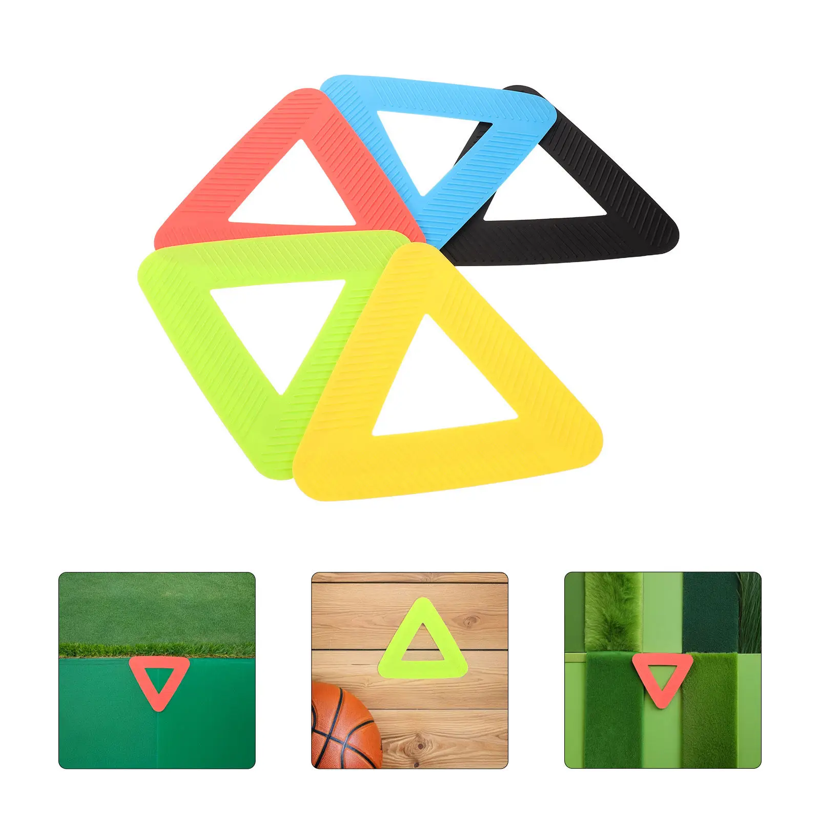 

5 шт. треугольных маркеров из поливинилхлорида, высоковидимые плоские конусы для тренировок по футболу, баскетболу, развития скорости и ловкости, для занятий спортом на открытом воздухе