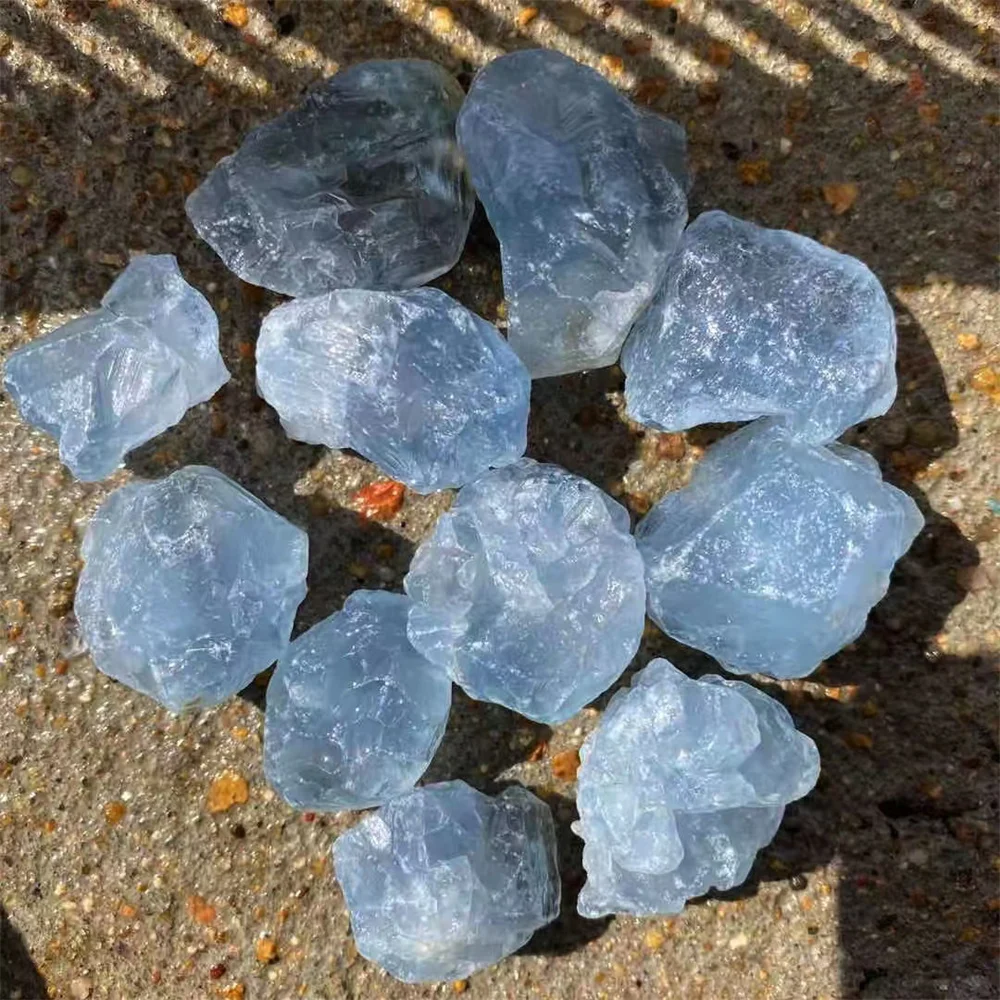 Natural Crystal Quartz Celestite Raw Stone Rough Blue Celestite Crystal Aquarium Fish Tank Decoration