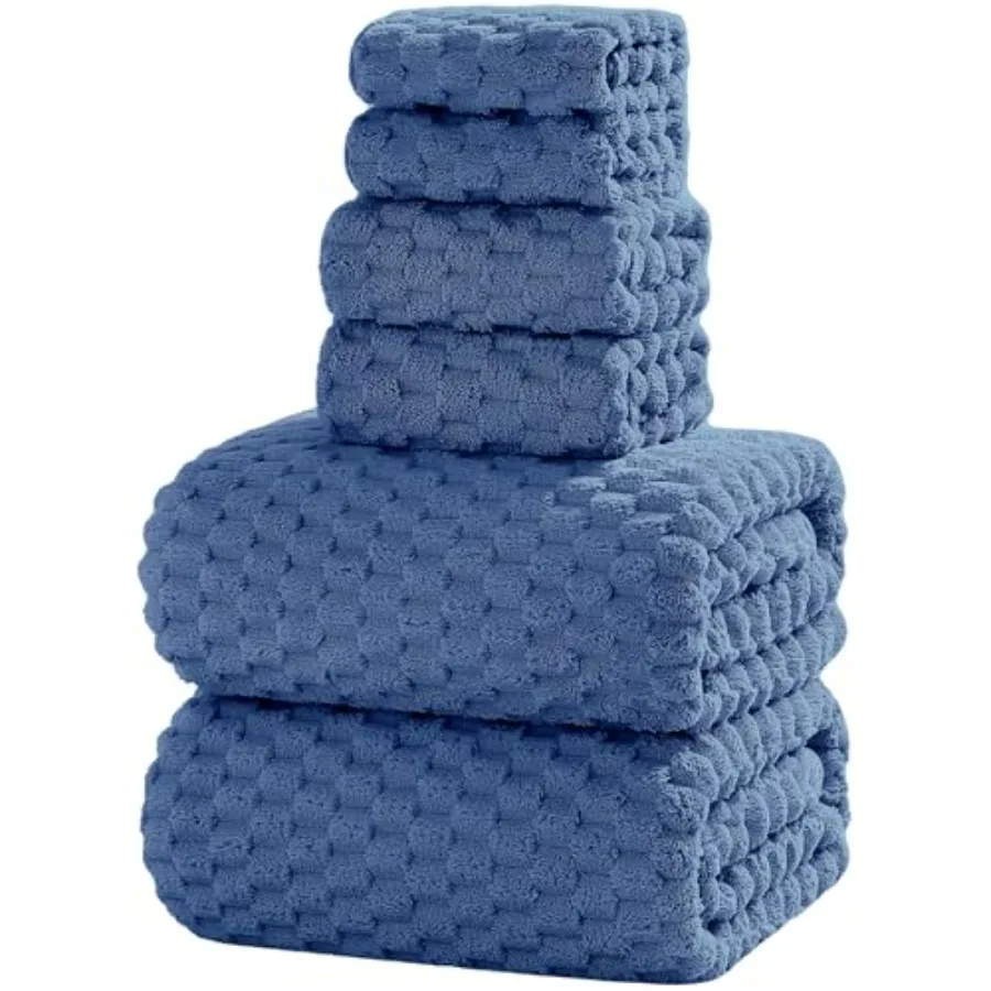 

Bathroom use, microfiber, blue, oversized 40x80 inches, super soft quick-dry highly absorbent bath sheets 6-piece