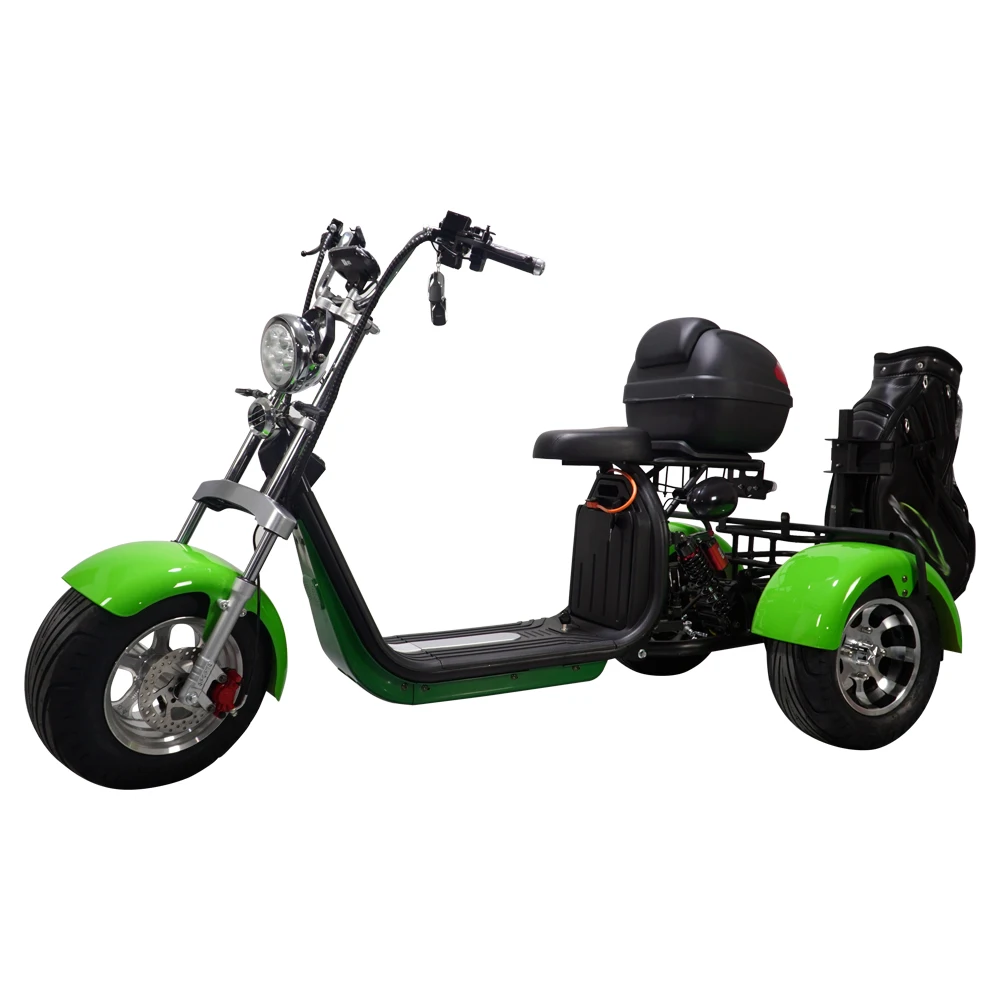 

Golf Scooter 3-Wheel Aluminum Alloy Electric Scooter With 10-Inch Citycoco Off-Road Tire 2000W Power 60V Voltage