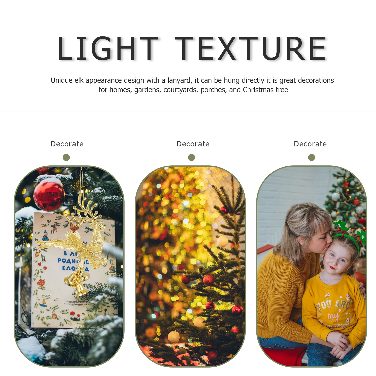 

8Pcs Christmas Elk Bell Hanging Ornament Decoration Christmas Tree Festival Pendant Xmas Hanging Decor