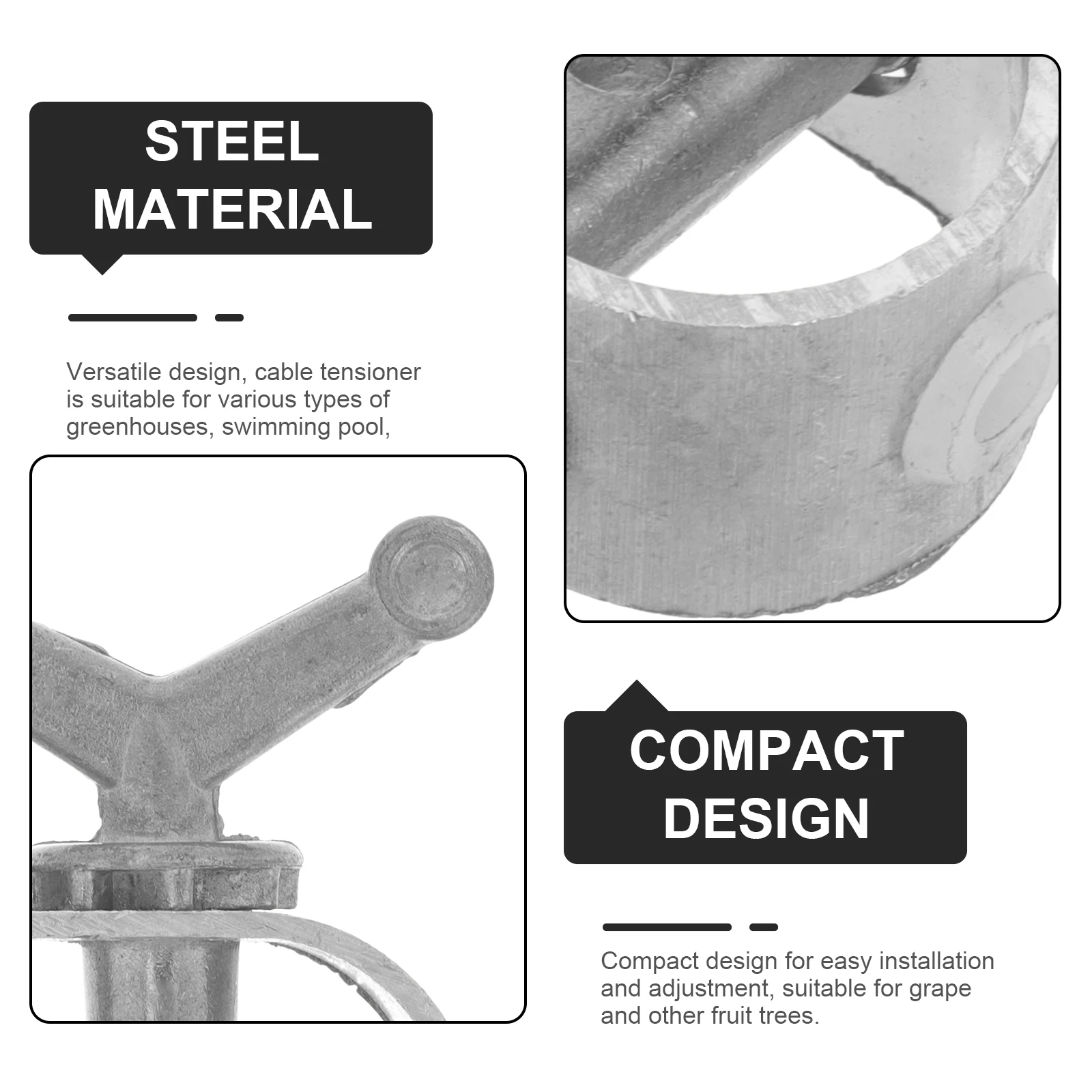 

Cable Tightener Tool Heavy Duty Wire Tensioner A3 Steel Rope Tighteners for Greenhouse Pool Fence Construction Accessories