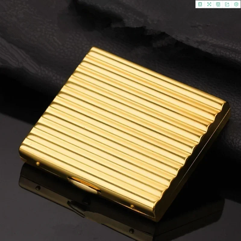 Portable Wave Brass Metal Cigarette Case, Mini Box, Silver and Golden Color, Holder Box for 10 20 Cigarettes, High Quality