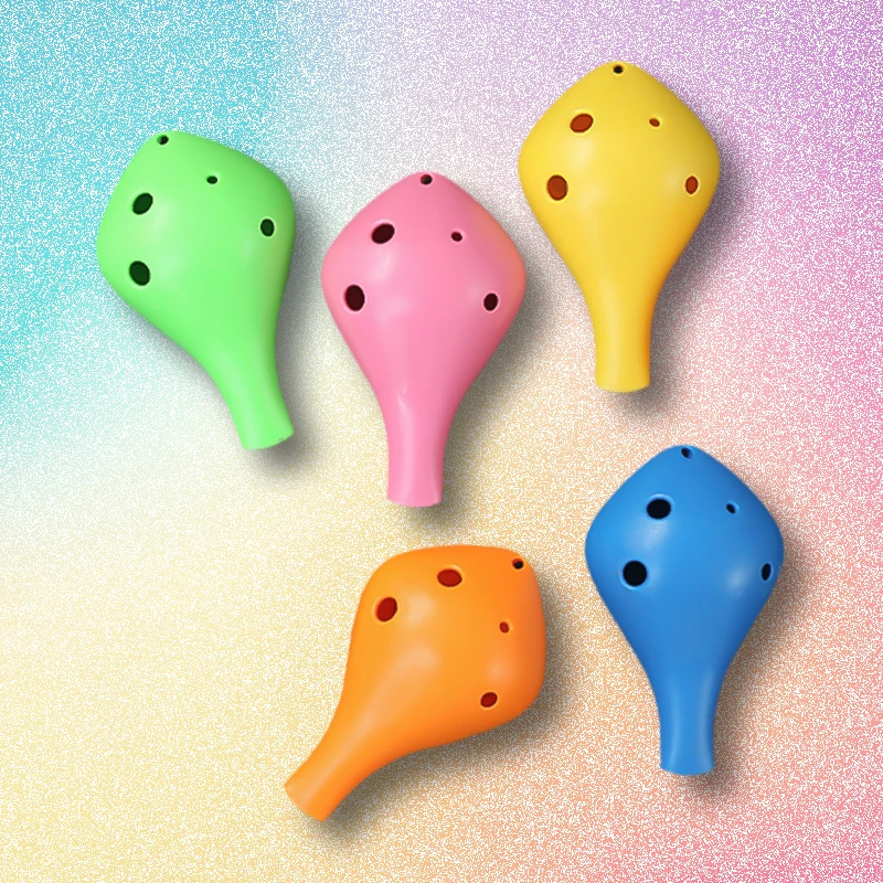 6 Holes Ocarina Suitable for children and students Learning ABS Resin 5 Colors Water Drop Shape Ocarina Musical Instrument