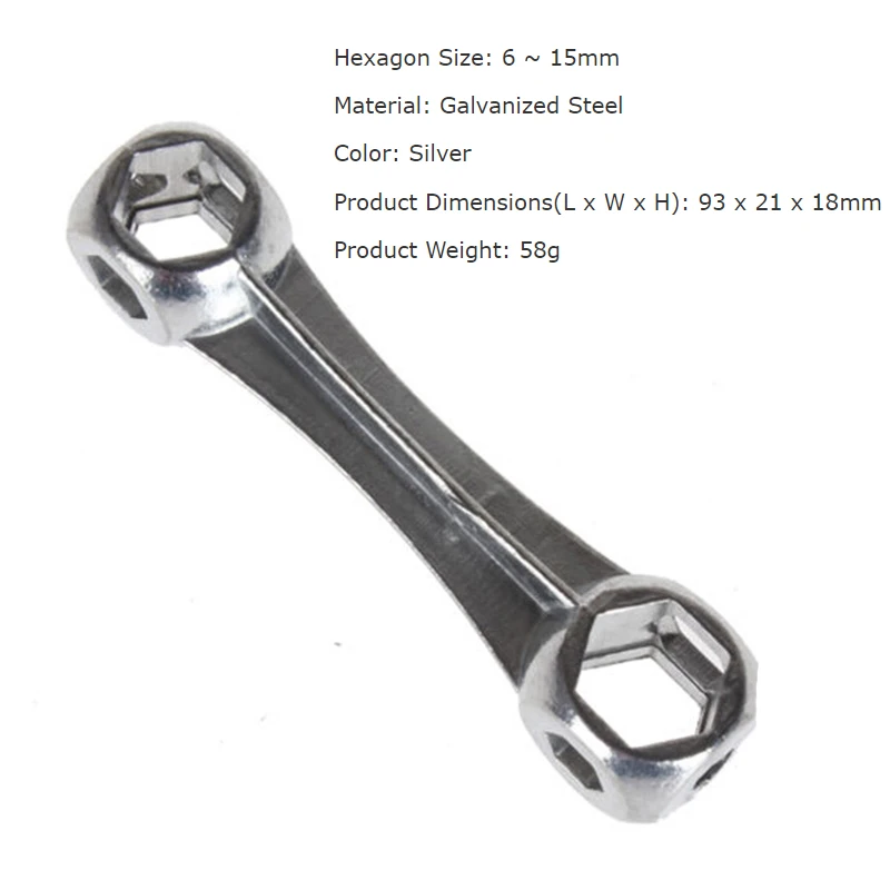 Bone Wrench Multipurpose Wrench Hexagon Sleeve Tool 10 in 1 Mini Pocket Size Portable Repair Bicycle Riding Sleeve Hand Tool