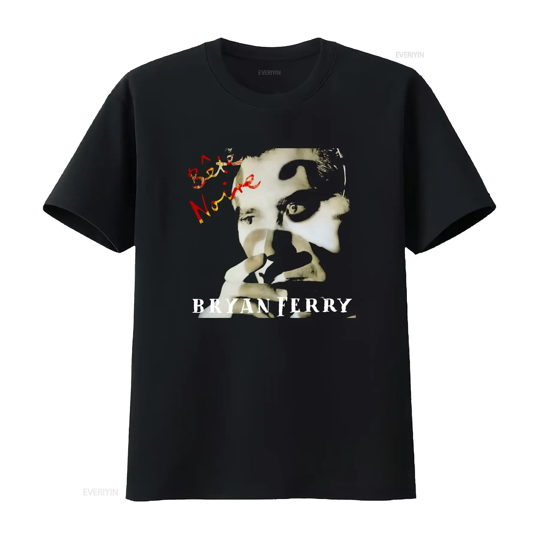 Camiseta negra con estampado del álbum Bete Noire de Bryan Ferry para adultos BS132 vintage lavada a la moda para hombre ligeramente versátil