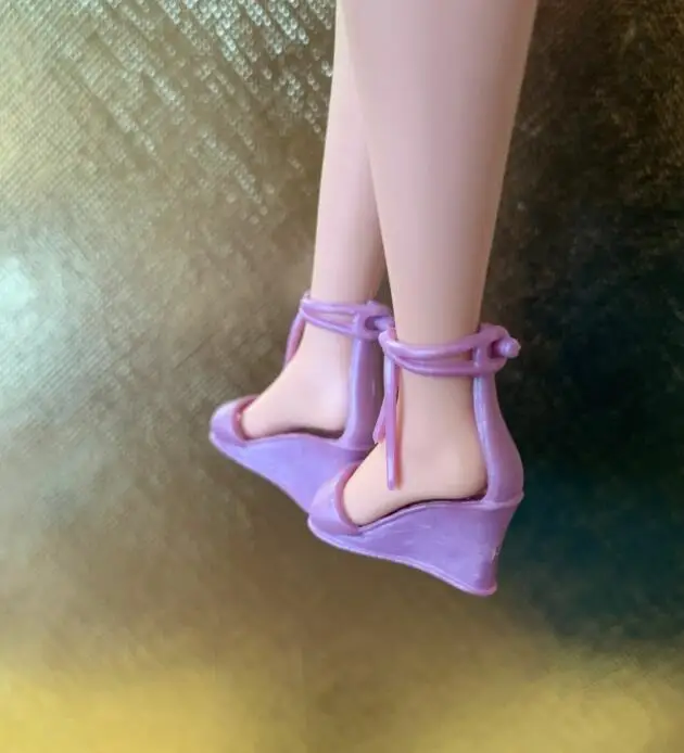 New styles toy shoes high heels flat foot shoes purple for your Tall and curvy BB dolls BBIAB1