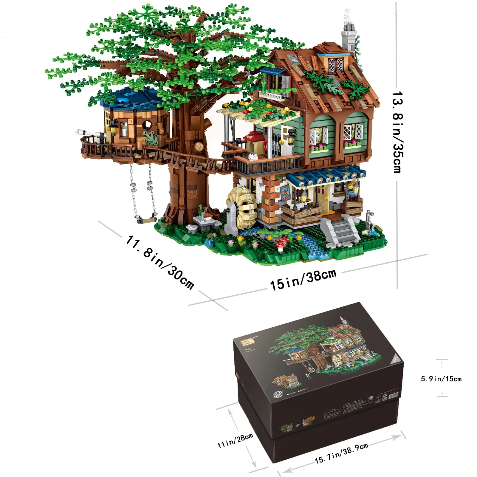 4761 pièces maison d'arbre briques jouets vue sur la rue modèle garçons créatif bricolage forêt maison Mini blocs de construction ensemble cadeaux pour adultes adolescents