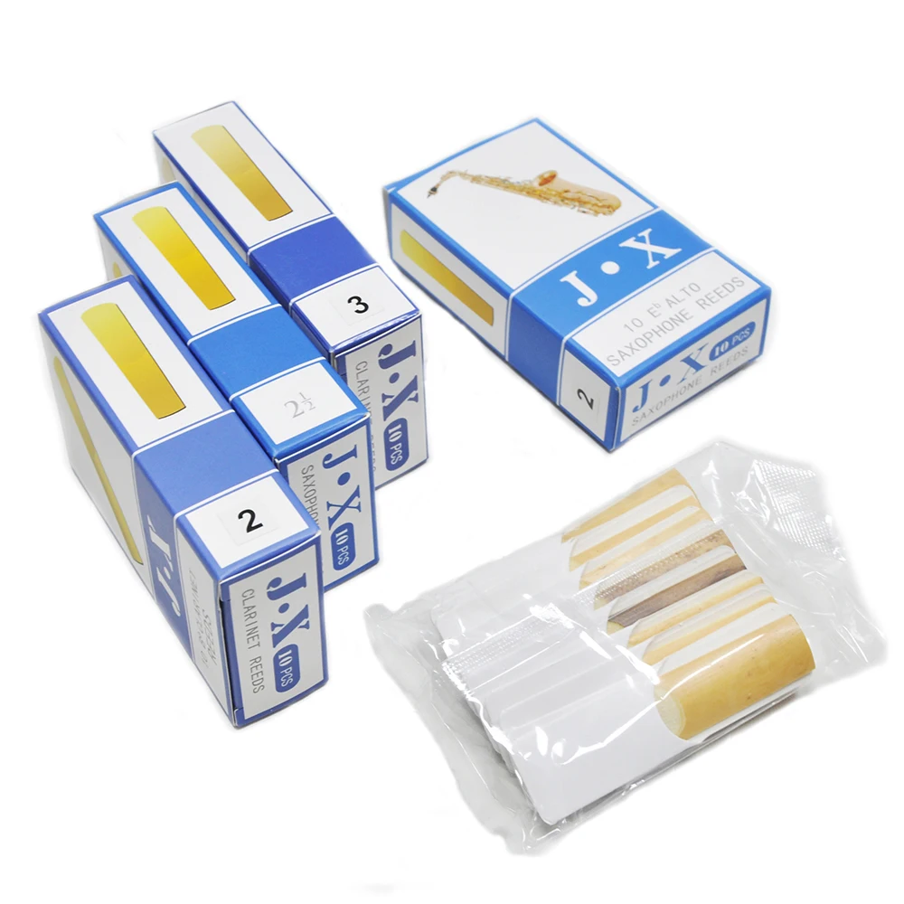 Palhetas de saxofone alto/soprano e clarinete, palhetas de sax e clarinete eb/bb força 2.0/2.5/3.0, para peças de saxofone/clarinete com 10 peças