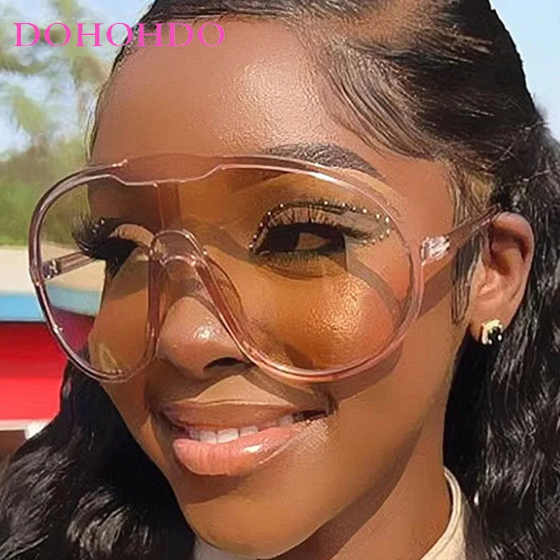 

2025 Vintage Large Frame Toad Sunglasses Women Luxury Brand Oversized Pilot Sun Glasses Men Trendy One Piece Windproof Shades