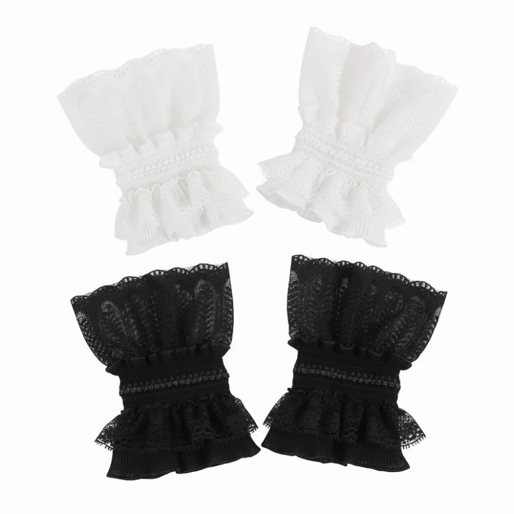 

Elegant Lace Ruffled Wrist Fake Sleeves Cuffs Costume Accessory Soft Lace Cuff Comfortable Fake Cuff Daily Accessory