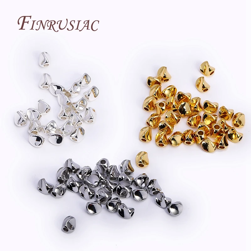 18 Karat vergoldete Twist-Perlen, unregelmäßig facettierte Spacer-Perlen, Messing-Metall perlen für DIY-Halskette Armband Schmuck herstellung – Detail 8