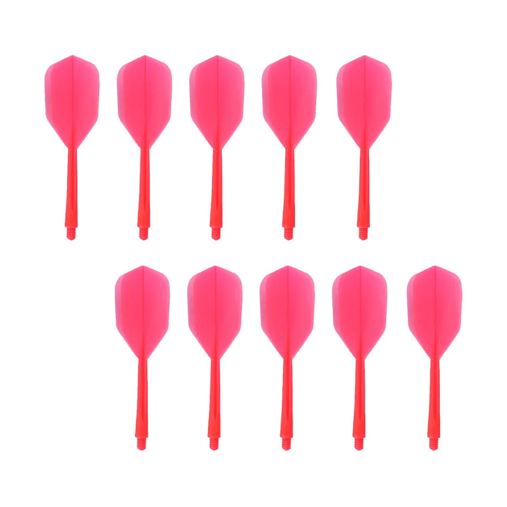 10 Pcs Transparent Tail Flights Aldult Integrated Shafts Plastic Red Stems Child