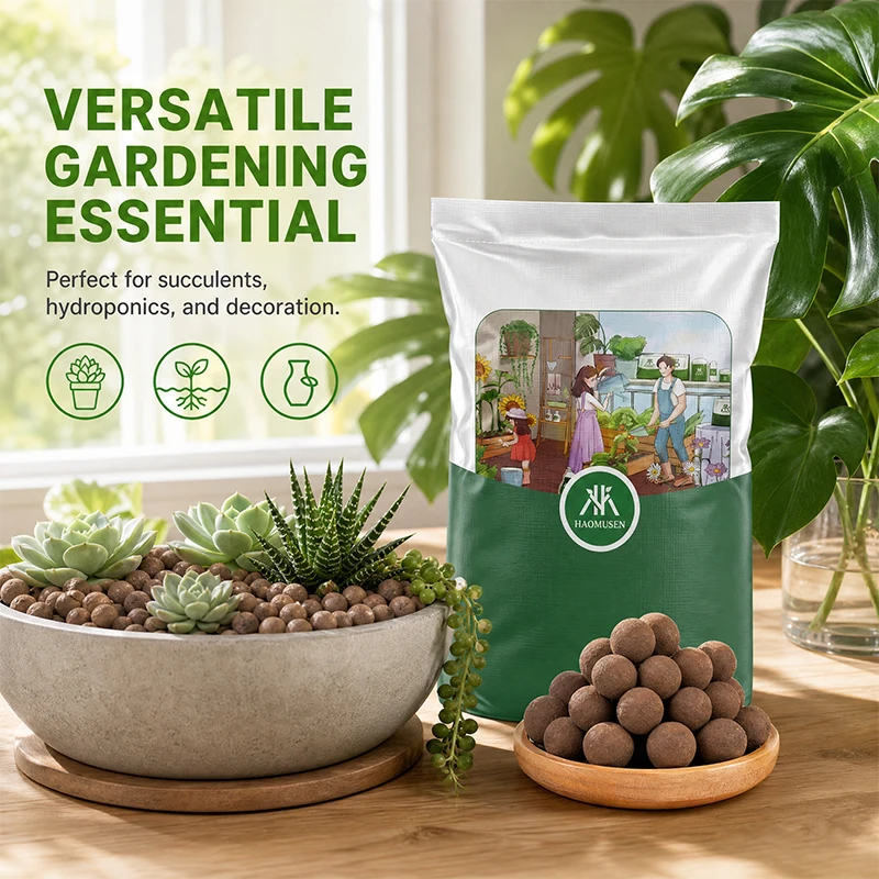 Horticultural lightweight clay pebble substrate for potted succulents, aquarium fish tanks, and hydroponic planters