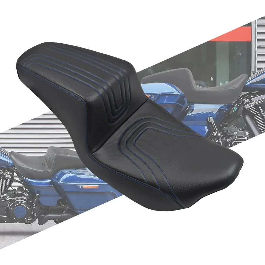 

Цельное сиденье водителя и пассажира, два сиденья, подходит для Harley Touring CVO Road Glide FLTR Street Glide FLHX Road King FLHR Electra G