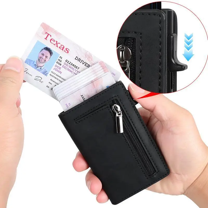 Multi-card Slot Men Wallet Business Card Holder Fashion Folding Large-capacity Coin Purse PU Leather Black Short Purse Card Cas