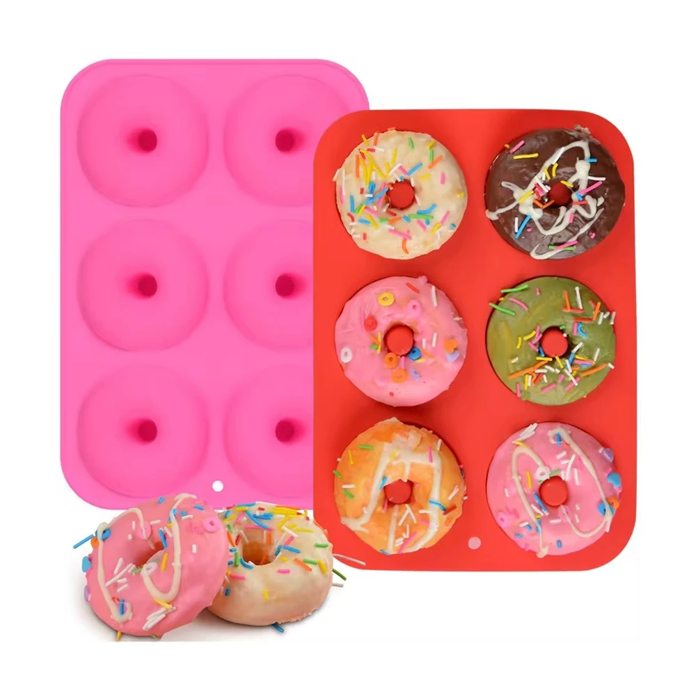 6-Loch-Silikon-Donut-Form, Bagel-Pfanne, antihaftbeschichtet, zum Backen, Hitzebeständigkeit, Mini-Cupcake-Form, Donut-Maker-Pfanne, Backwerkzeug