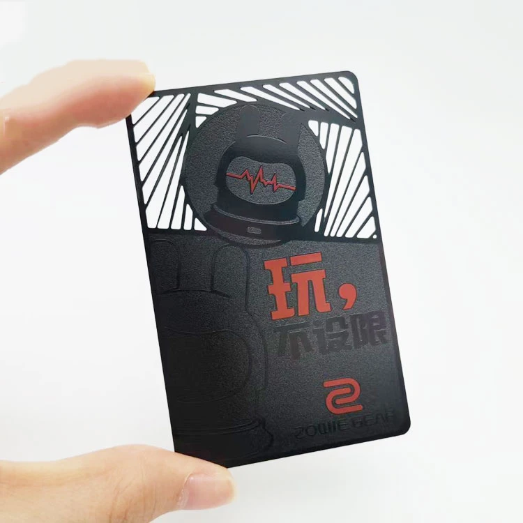 Customized query High Quality Customized Chip Metal 304 Stainless Steel Laser Cut Black Visiting Card Nfc Business Metal Blank C